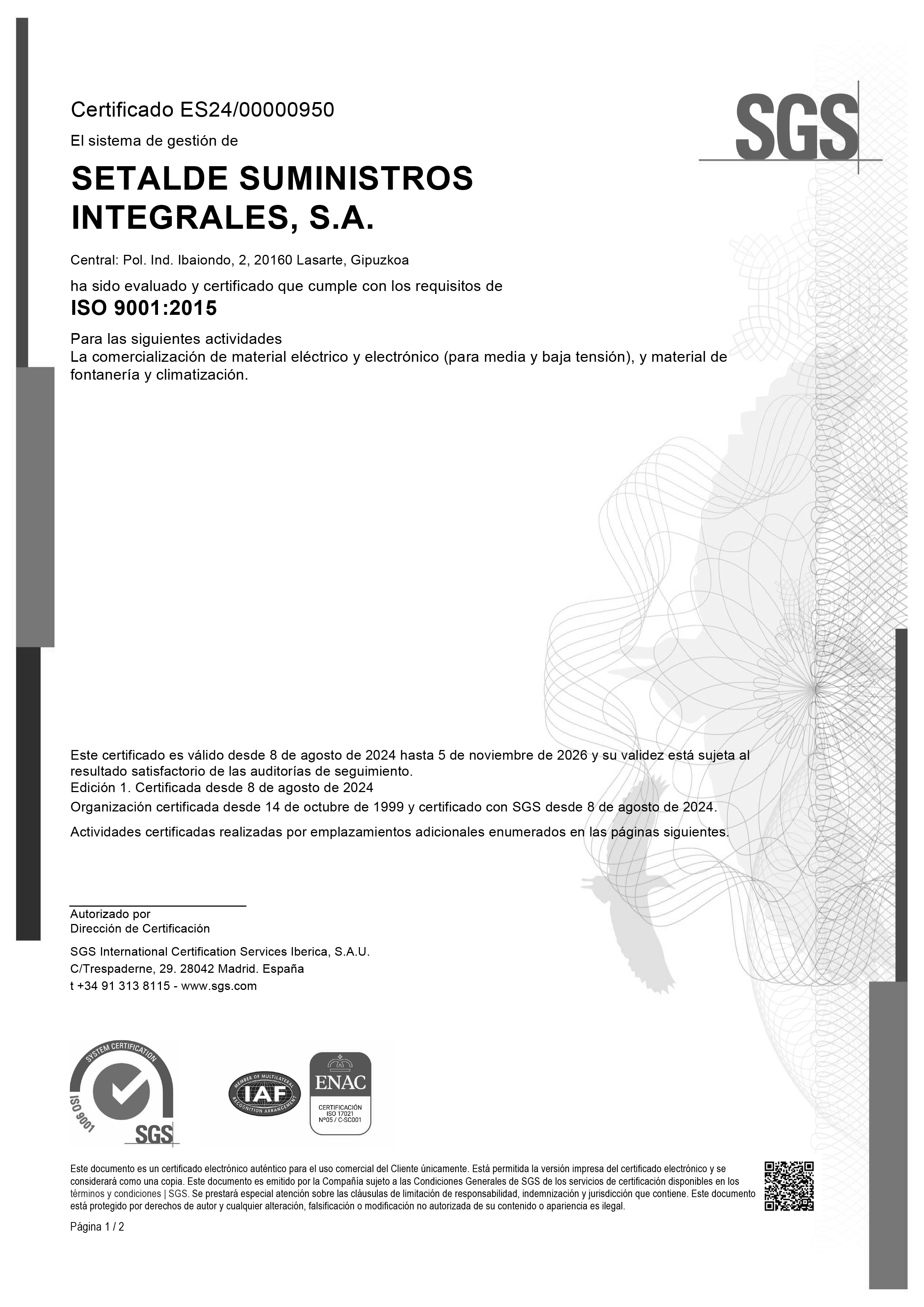 SGS ISO 9001:2015